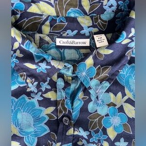 Croft & Barrow Blue and Green Floral Shirt
